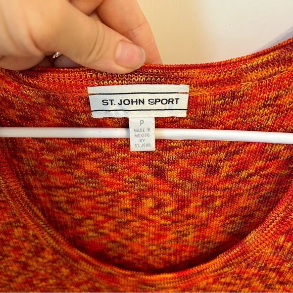 Two Piece St. John Sport Orange Twinset Cardigan Knit Small S - Picture 7 of 16